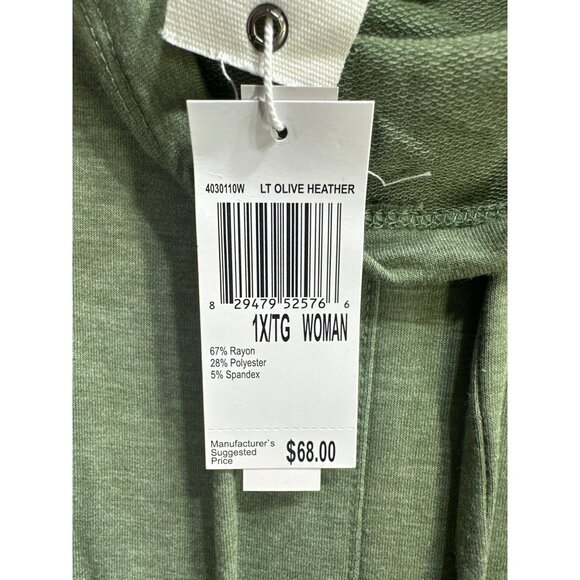 NWT Workshop Womens 1X Olive Heather Long Sleeve Cowl Neck Top MSRP $68 - Picture 5 of 8